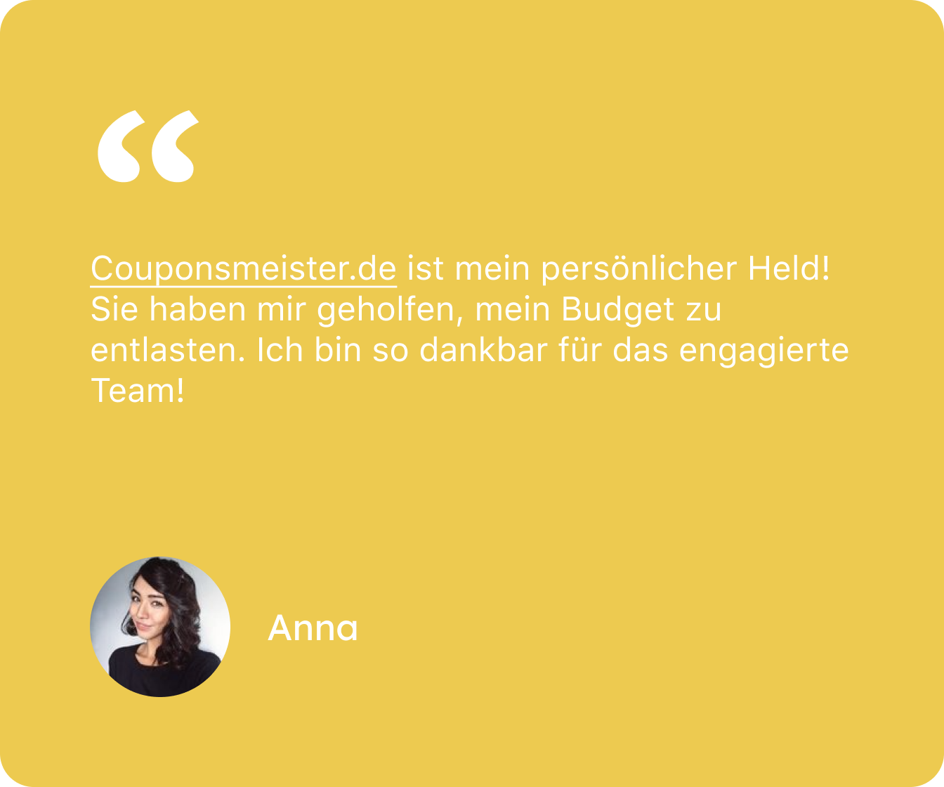 couponsmeister.com ist mein persönlicher Held! Sie haben mir geholfen, mein Budget zu entlasten. Ich bin so dankbar für das engagierte Team!